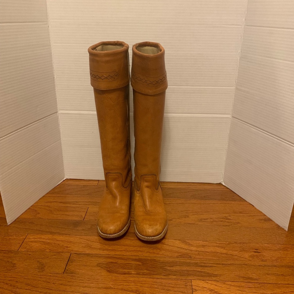 Knee high vintage leather Frye boots